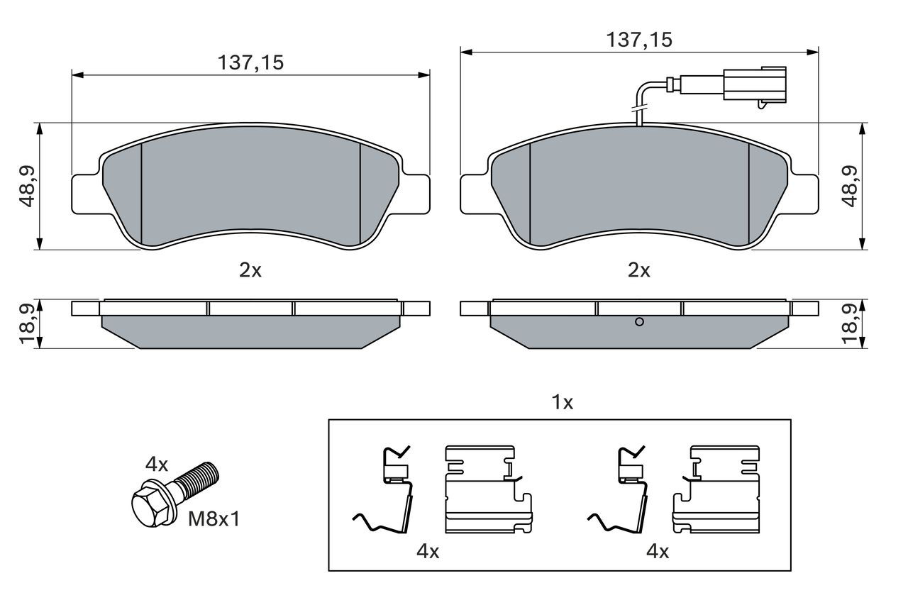 Задні гальмівні колодки 0986494994 Bosch