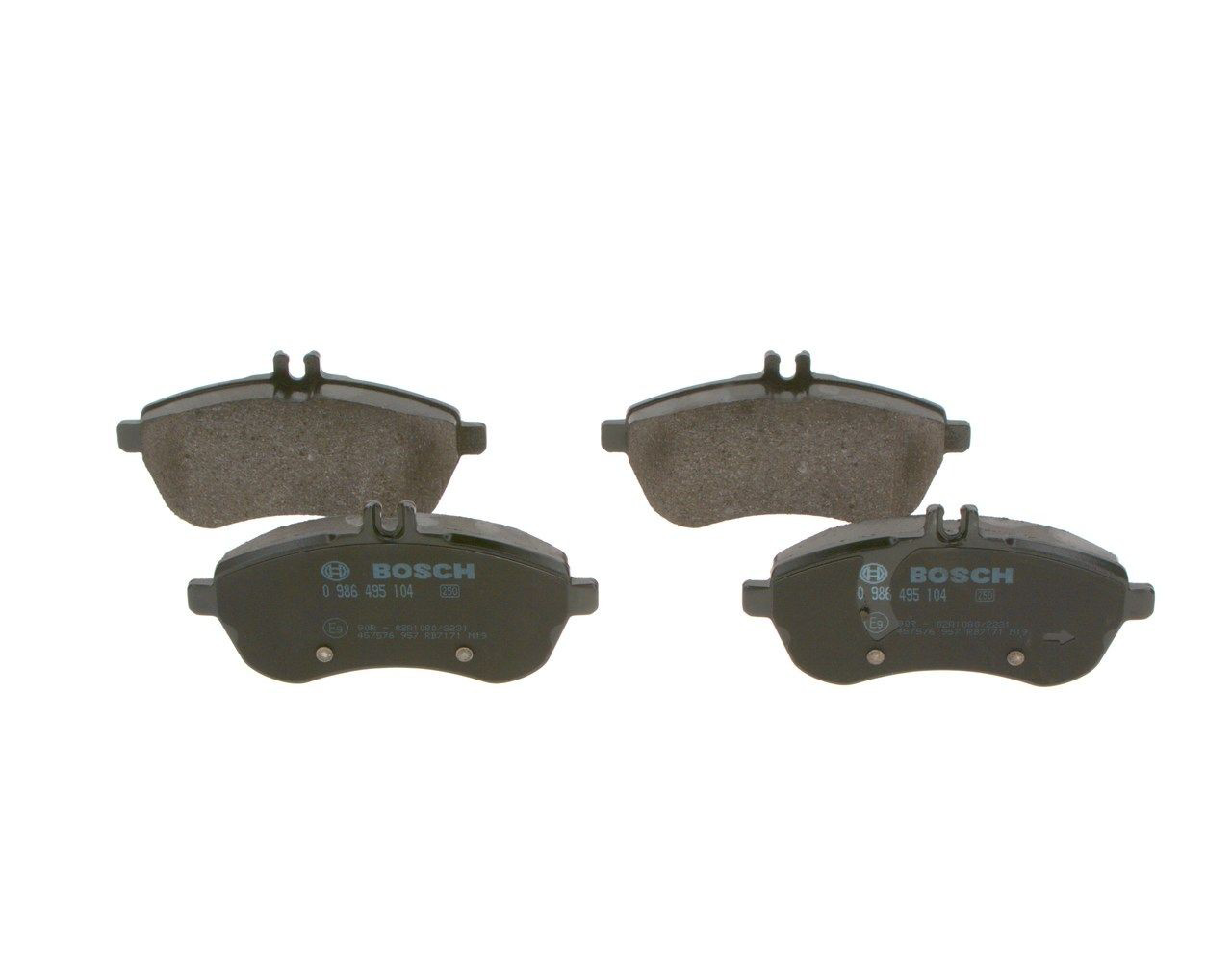 Купити 0986495104 Bosch Колодки гальмівні передні, дискові