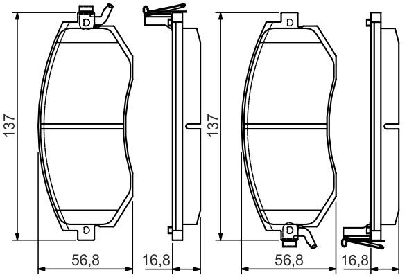 Купити 0986495125 Bosch Колодки гальмівні передні, дискові