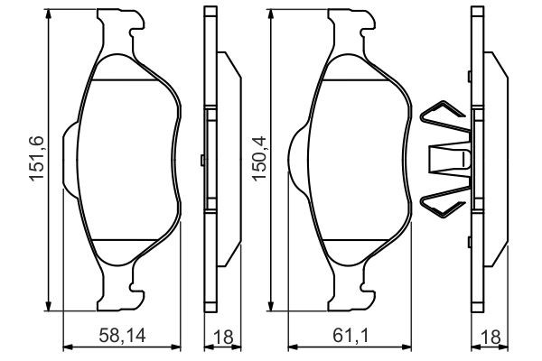Передні тормозні колодки 0986495220 Bosch