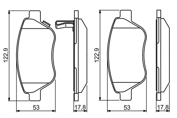 Передні тормозні колодки 0986495237 Bosch