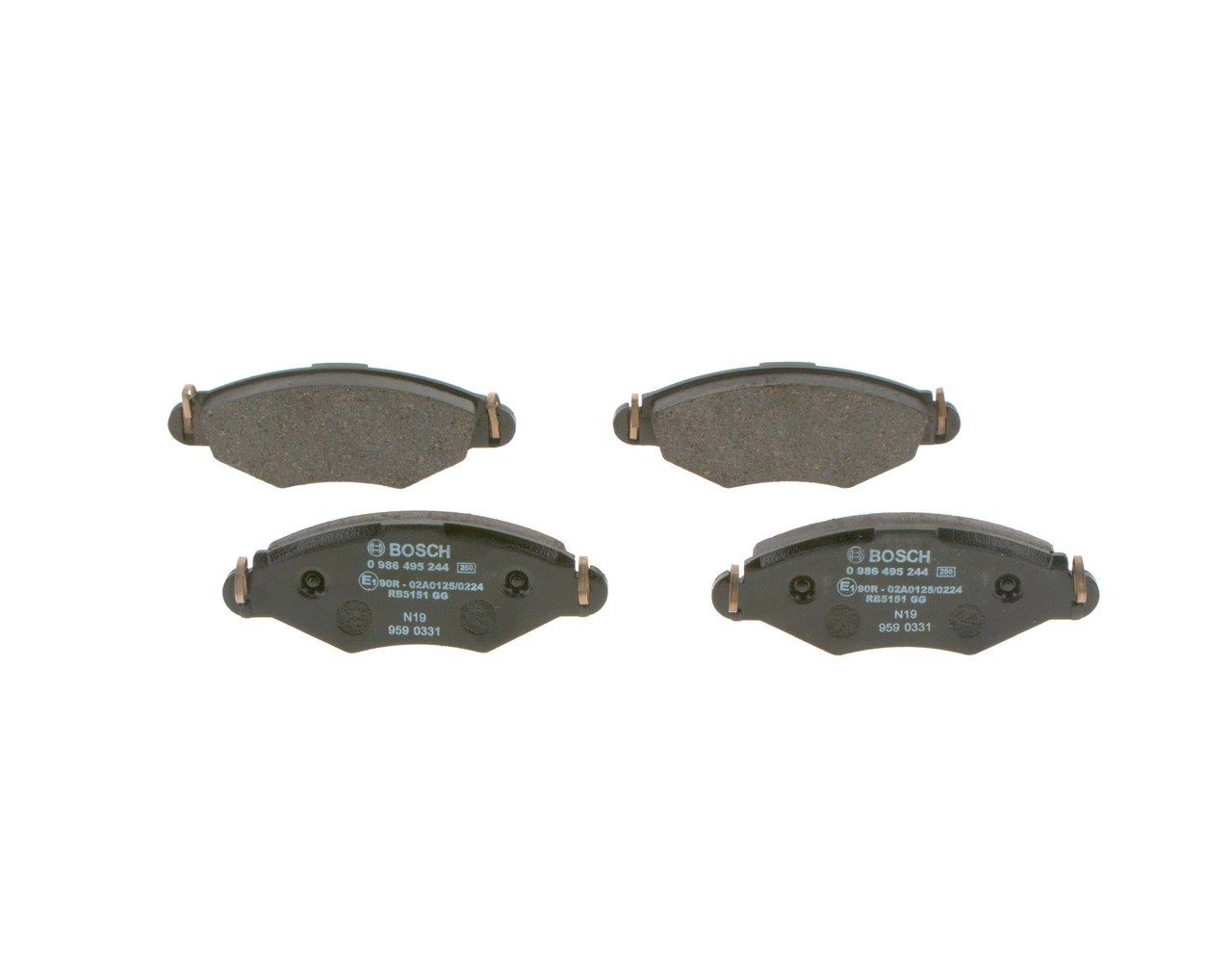 Купити 0986495244 Bosch Колодки гальмівні передні, дискові