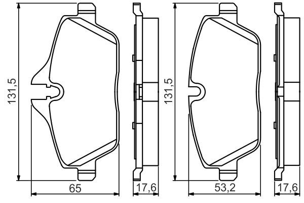 Передні тормозні колодки 0986495251 Bosch