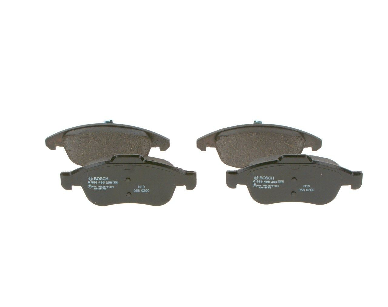 0986495258 Bosch Передні гальмівні колодки