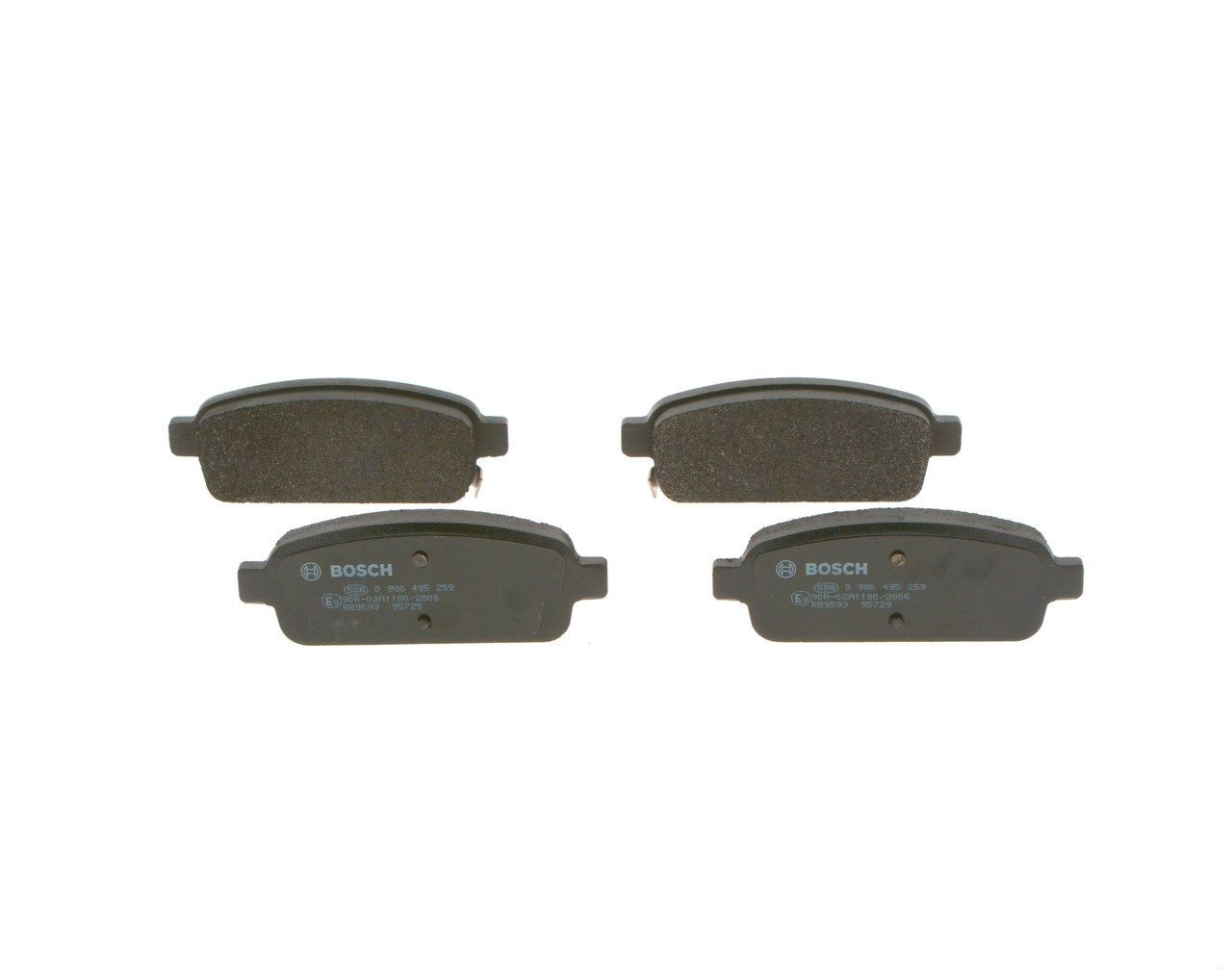 0986495259 Bosch Колодки гальмівні задні, дискові