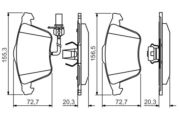 Передні тормозні колодки 0986495272 Bosch