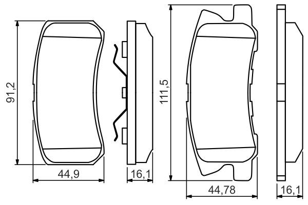Задні гальмівні колодки 0986495357 Bosch
