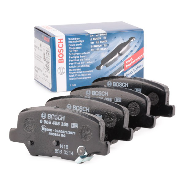 0986495358 Bosch Колодки гальмівні задні, дискові