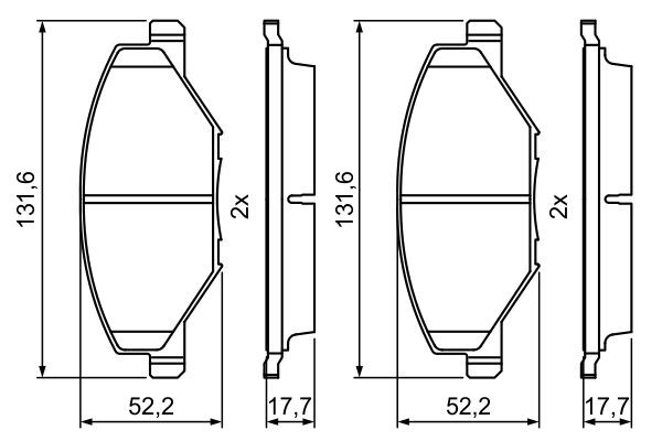 0986495390 Bosch Передні гальмівні колодки