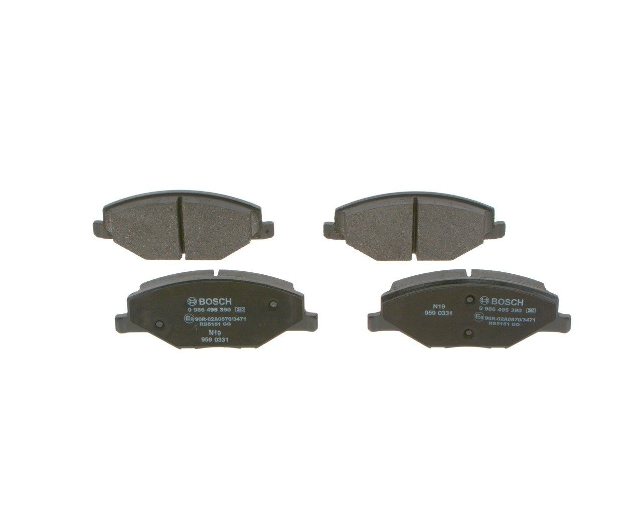 0986495390 Bosch Передні гальмівні колодки