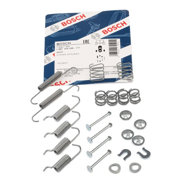 Монтажний комплект задніх барабанних колодок Bosch 1987475326 ціна, від 10.85 USD