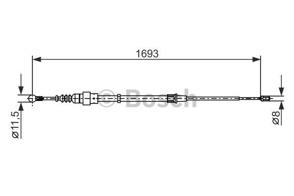 Купити 1987477698 Bosch Трос ручного гальма задній, правий/лівий