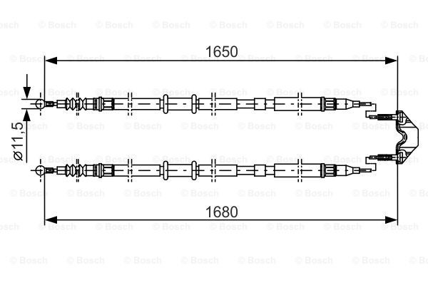 Трос ручного гальма задній, правий/лівий 1987477909 Bosch