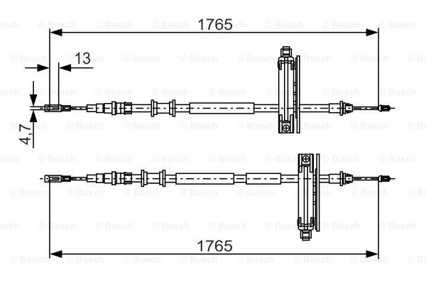 Трос ручного гальма задній, правий/лівий Bosch 1987477933 ціна, від 24.66 USD