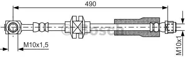 1987481809 Bosch Гнучка гальмівна трубка передня