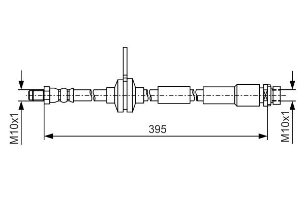 Шланг гальмівний задній Bosch 1987481B19 ціна, від 12.83 USD