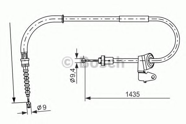 Трос ручного гальма задній, правий 1987482230 Bosch