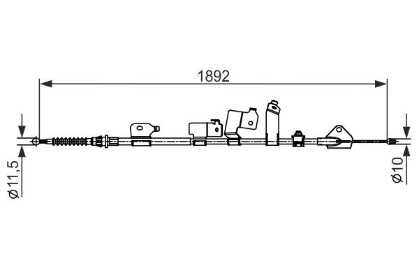 Трос ручного гальма задній, лівий 1987482439 Bosch