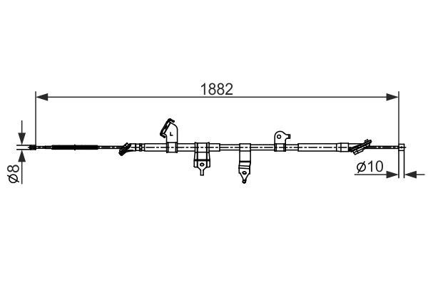 1987482567 Bosch Трос ручника задній лівий