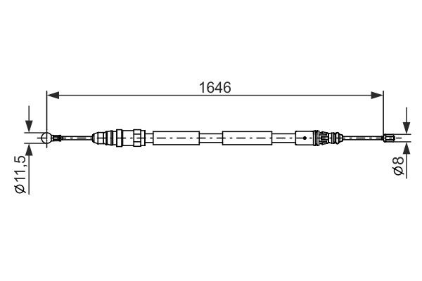 1987482681 Bosch Трос ручного гальма задній, правий