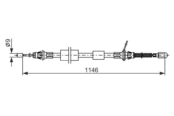 Трос стоянкового гальма задній правий Bosch 1987482695 ціна, від 18.55 USD