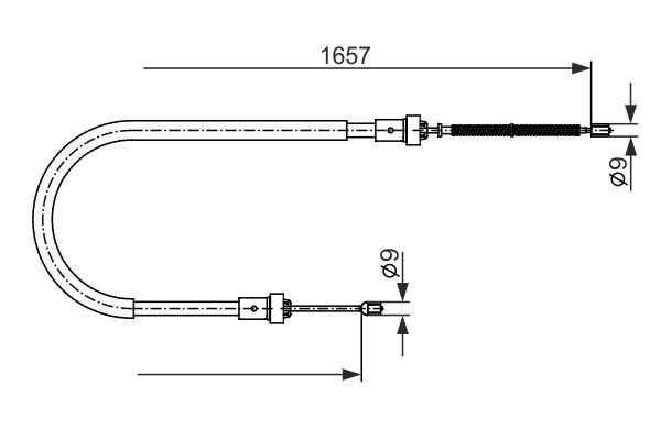 1987482720 Bosch Трос ручного гальма задній, правий/лівий