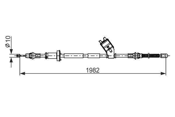 Купити 1987482747 Bosch Трос ручного гальма задній, правий