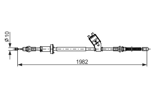 Трос стоянкового гальма задній лівий Bosch 1987482748 ціна, від 18.16 USD