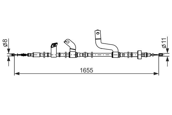 Купити 1987482848 Bosch Трос ручного гальма задній, правий