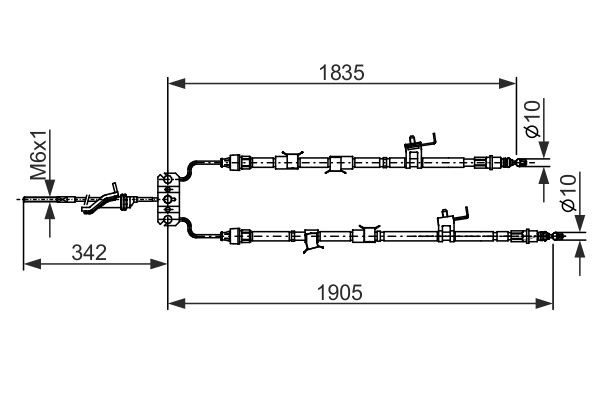 Купити 1987482851 Bosch Трос ручного гальма задній, правий/лівий