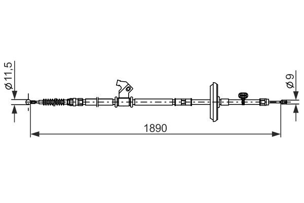 Трос стоянкового гальма задній лівий Bosch 1987482885 ціна, від 24.72 USD