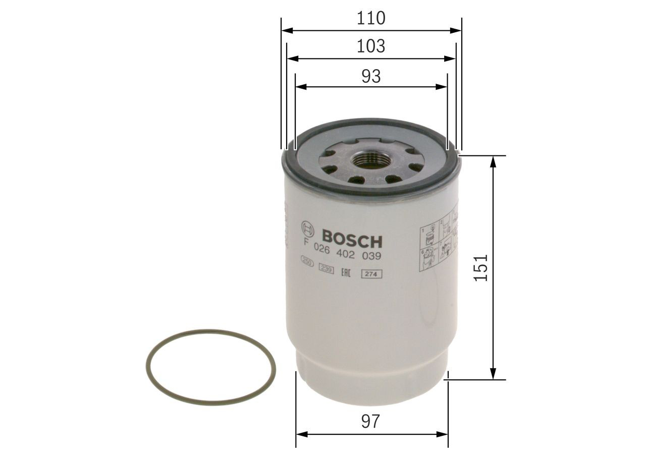 Паливний фільтр F026402039 Bosch