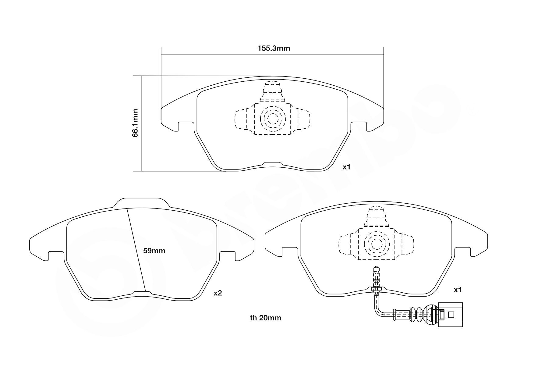 Передні тормозні колодки 07B31452 Brembo