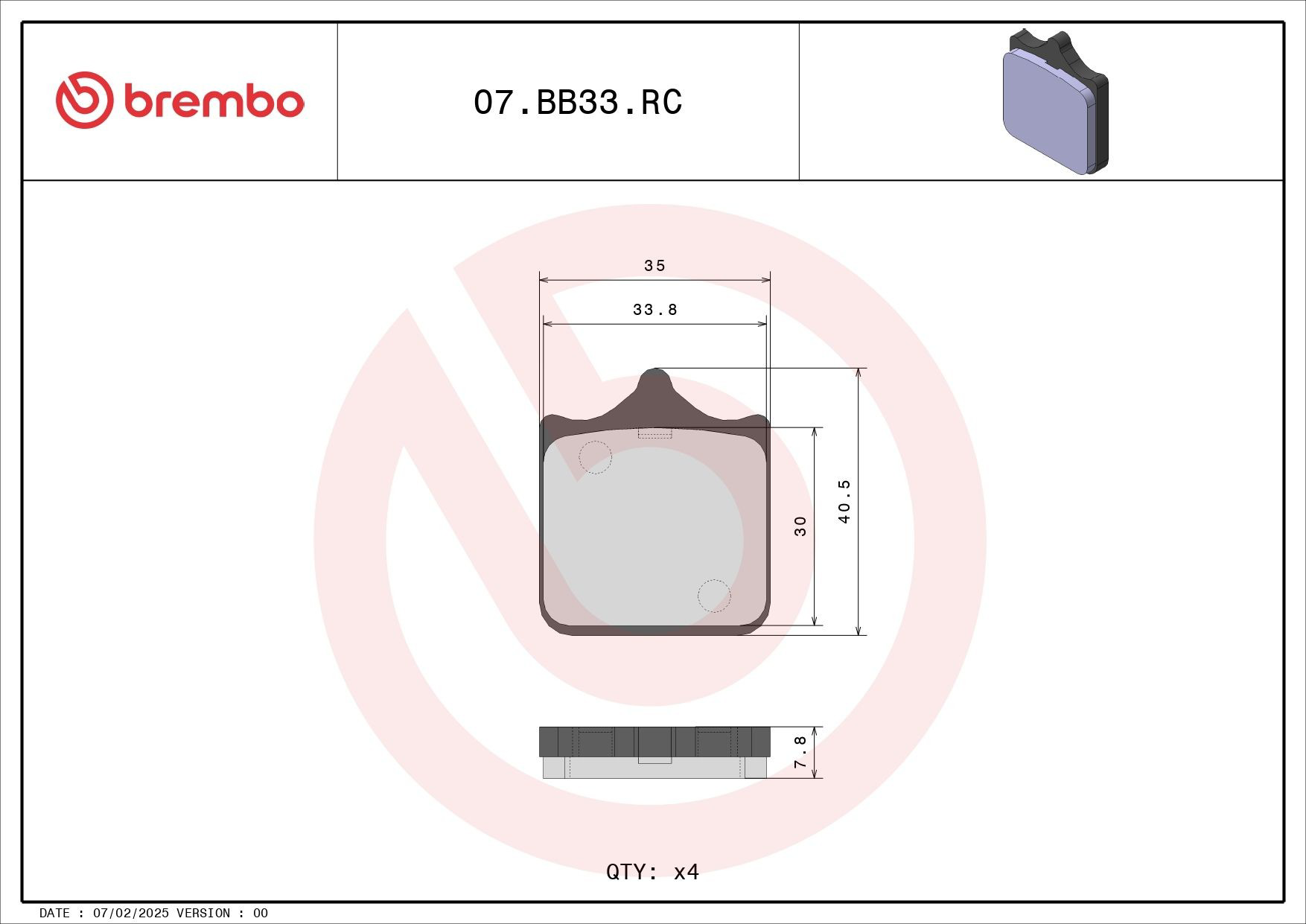 07BB33RC Brembo 