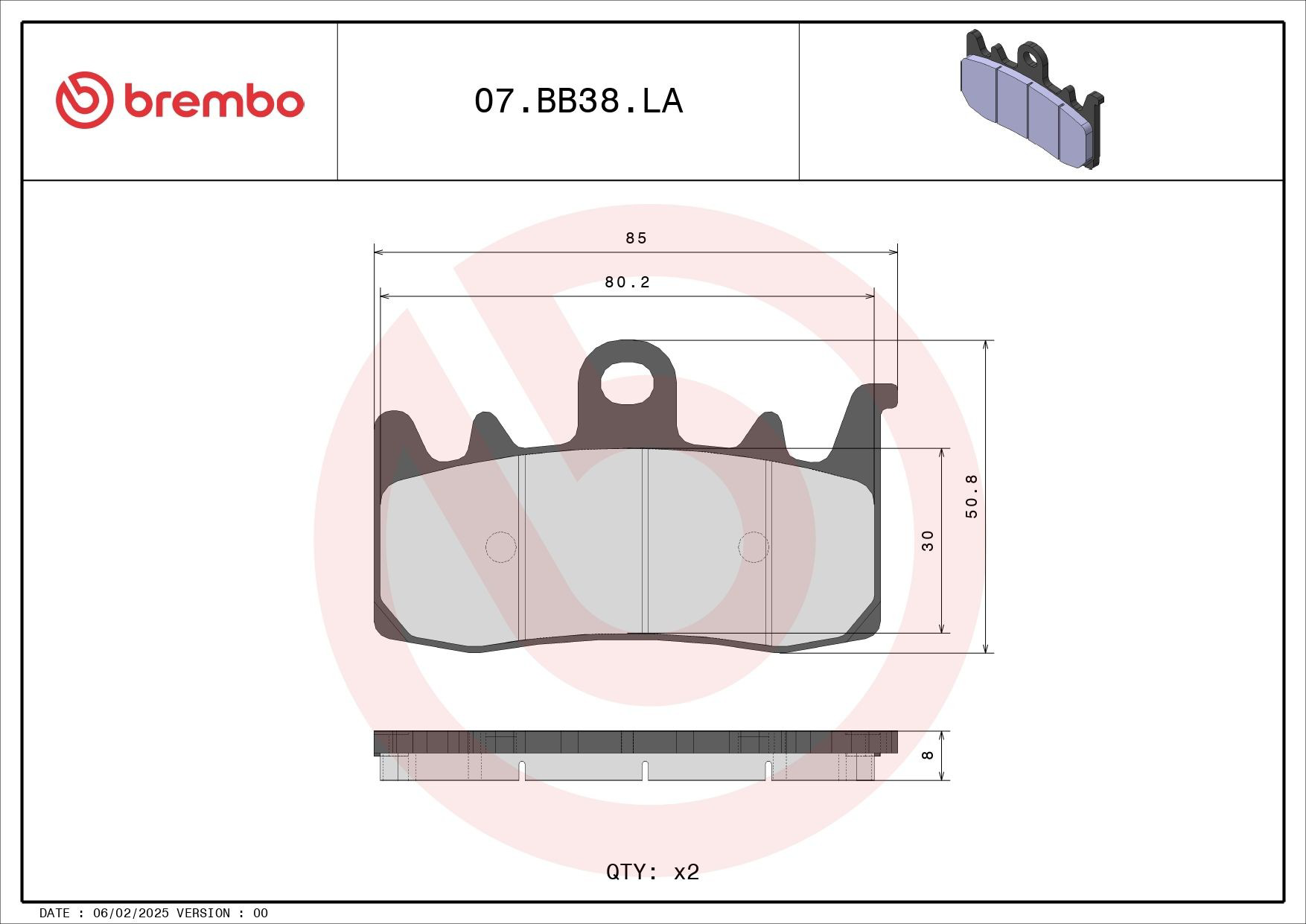 07BB38LA Brembo 