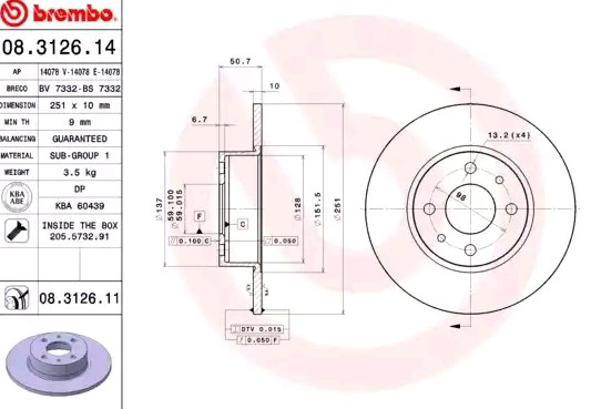 Гальмівні диски 08312611 Brembo