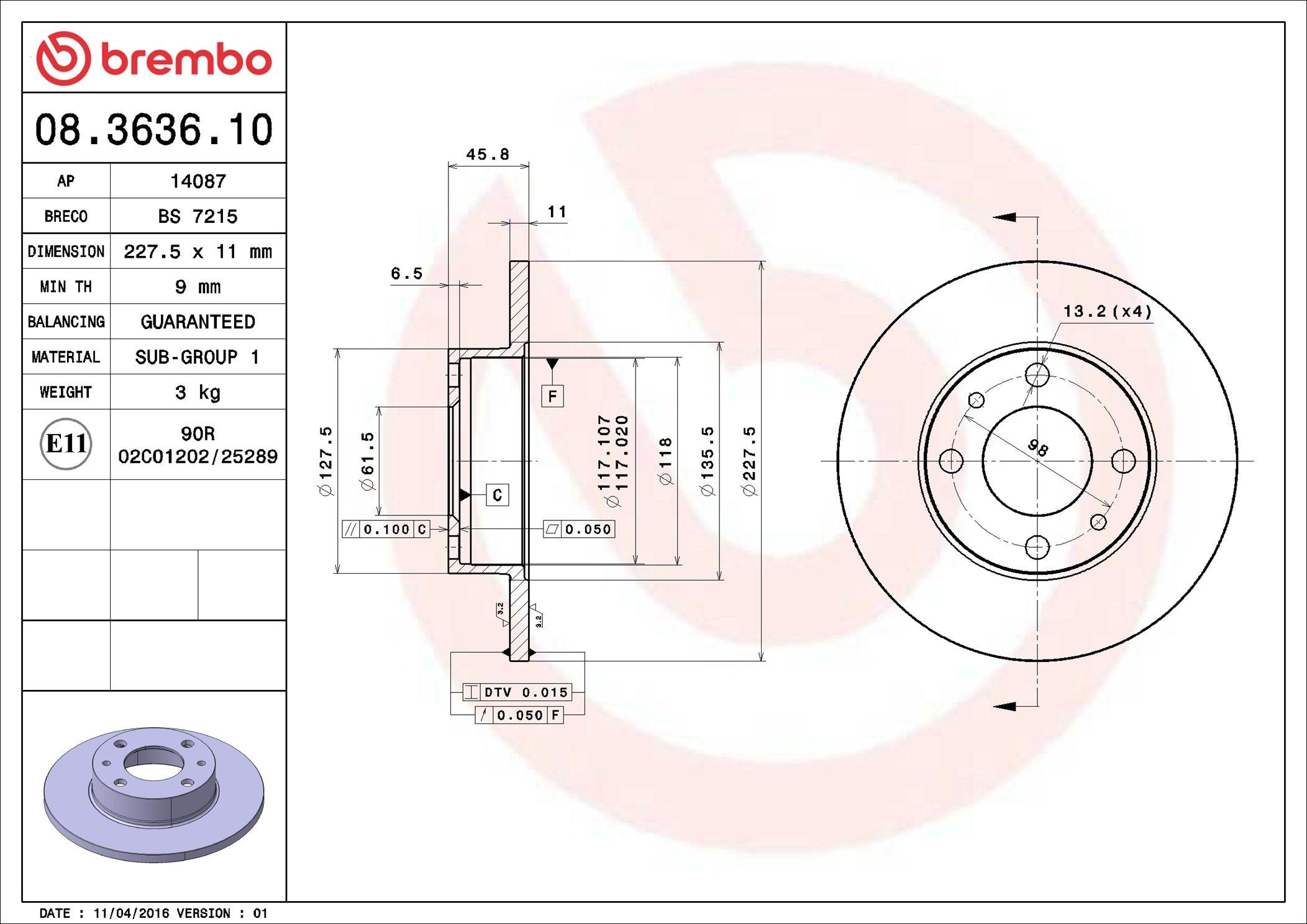 Гальмівні диски передні 08363610 Brembo
