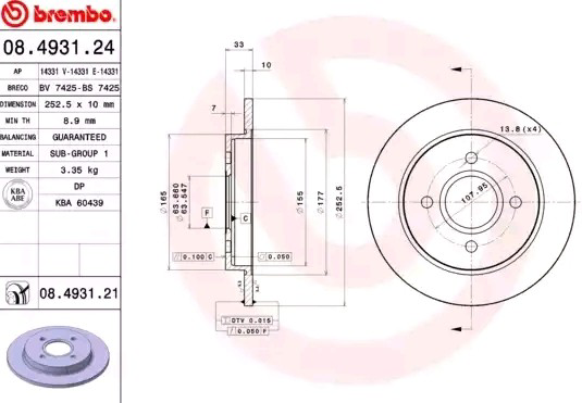 Гальмівні диски 08493121 Brembo