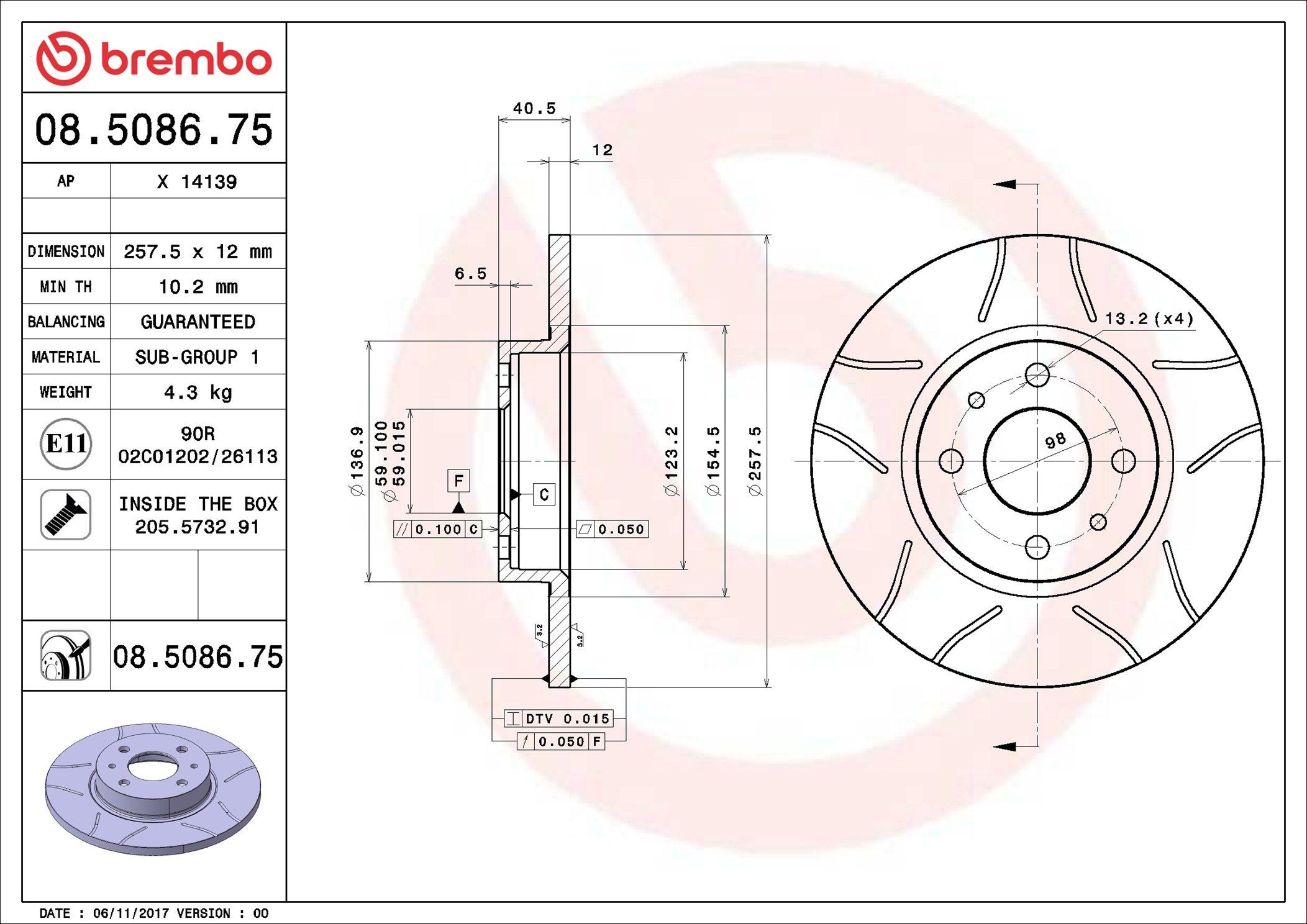 08508675 Brembo Гальмо дискове переднє