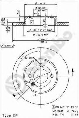 Диск переднього гальма Brembo 08514914 ціна, від 24.93 USD