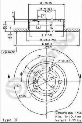 Купити 08535911 Brembo Ротор гальмівний