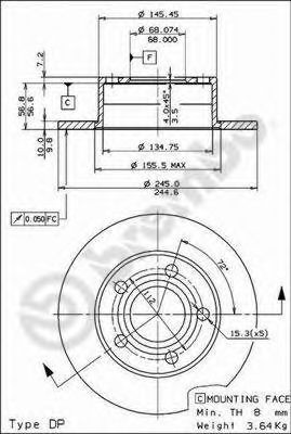 Гальмівні диски 08574311 Brembo