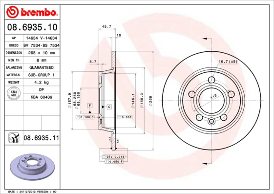 Гальмівні диски 08693511 Brembo