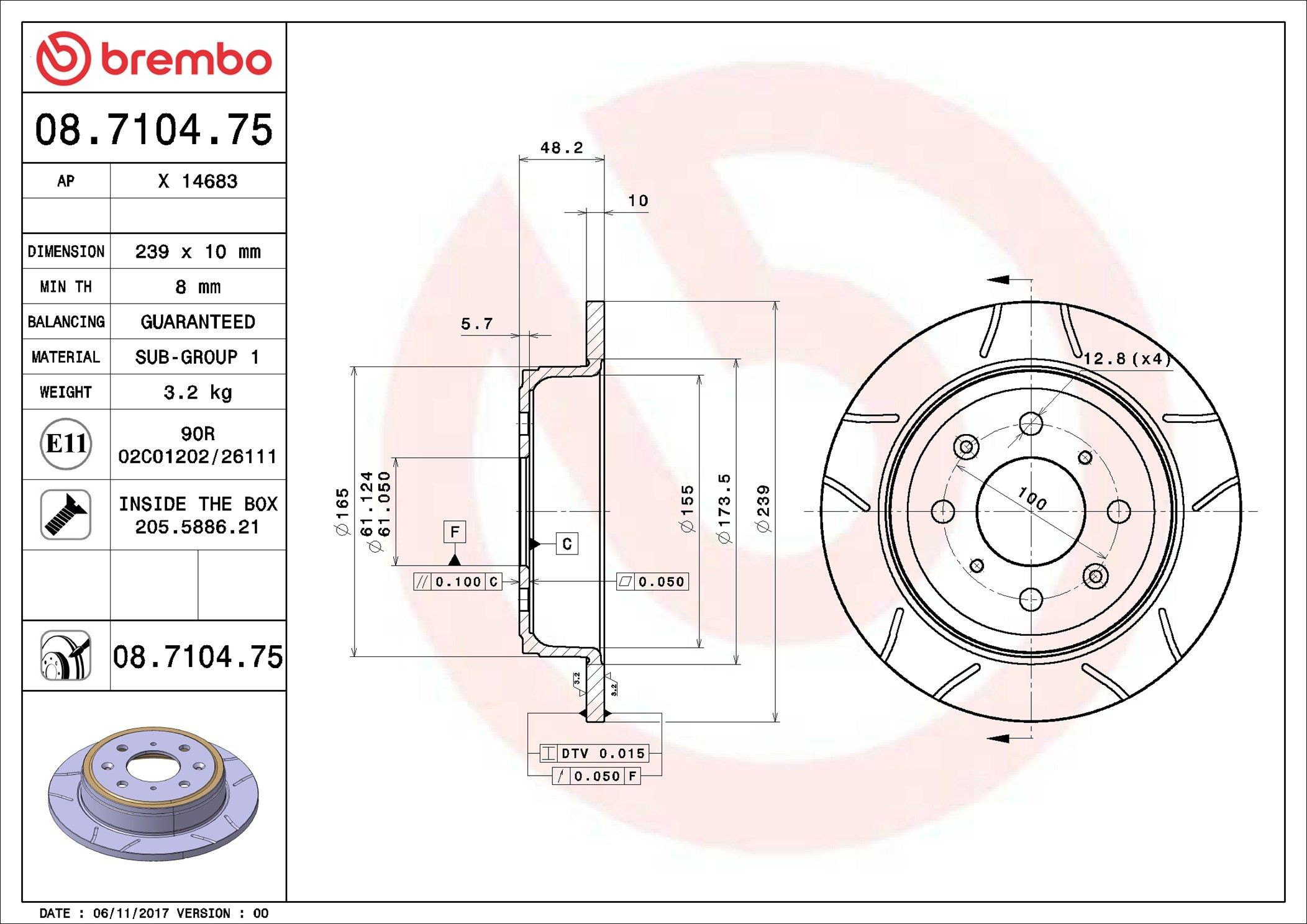 Задні дискові гальма Brembo 08710475 ціна, від 23.02 USD
