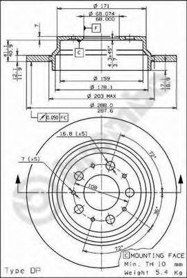 Задні дискові гальма Brembo 08776575 ціна, від 40.41 USD