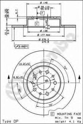 Задні дискові гальма Brembo 08786111 ціна, від 30.06 USD