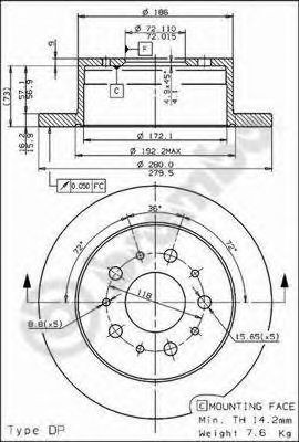 Гальмівні диски 08809430 Brembo