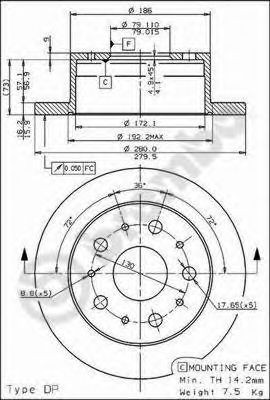 Задні дискові гальма Brembo 08809440 ціна, від 51.89 USD