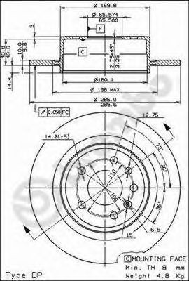 Задні дискові гальма Brembo 08830511 ціна, від 46.72 USD