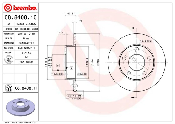 Гальмівні диски 08840811 Brembo